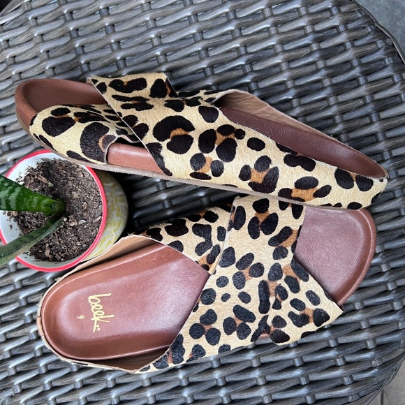 Beek Robin Genuine Calf Hair Slide Sandal in Leopard - Picture 7 of 11